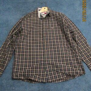George Strait Wrangler Brown Plaid Long Sleeve Large Shirt